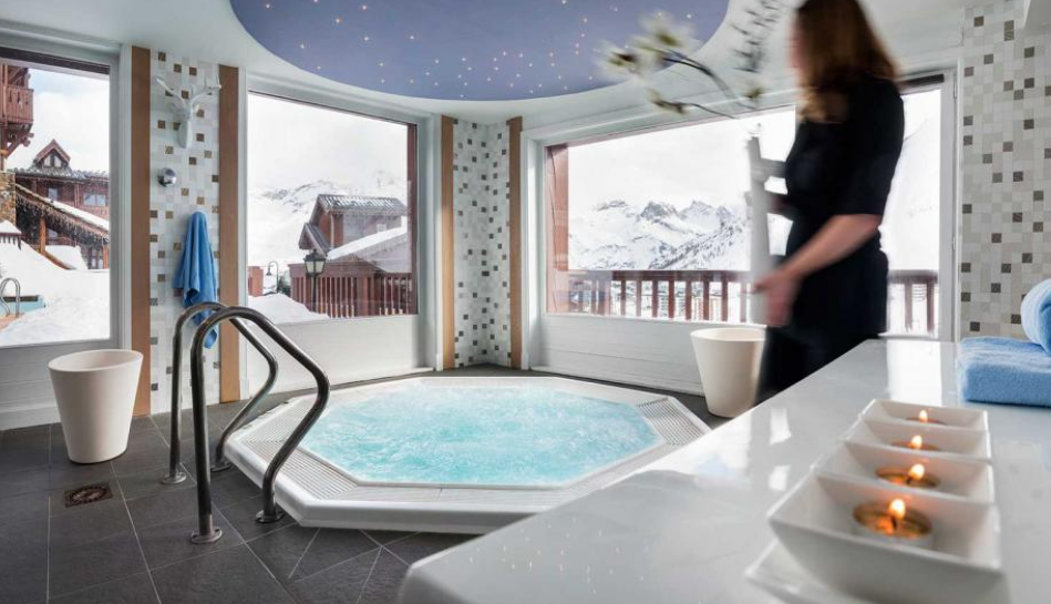 A hot tub at the residence's spa