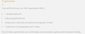 This is the apartment description for the Koh I Nor 2 person apartment