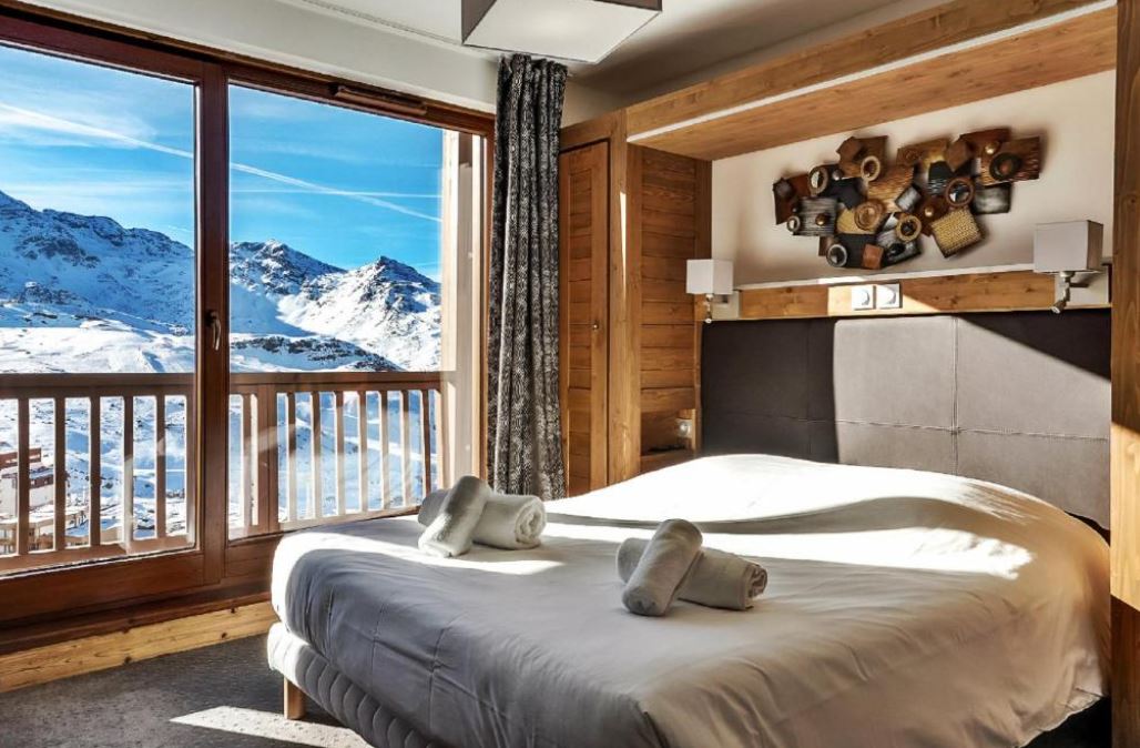 This is one of the bedrooms in one of the apartments at Koh-I Nor Val Thorens