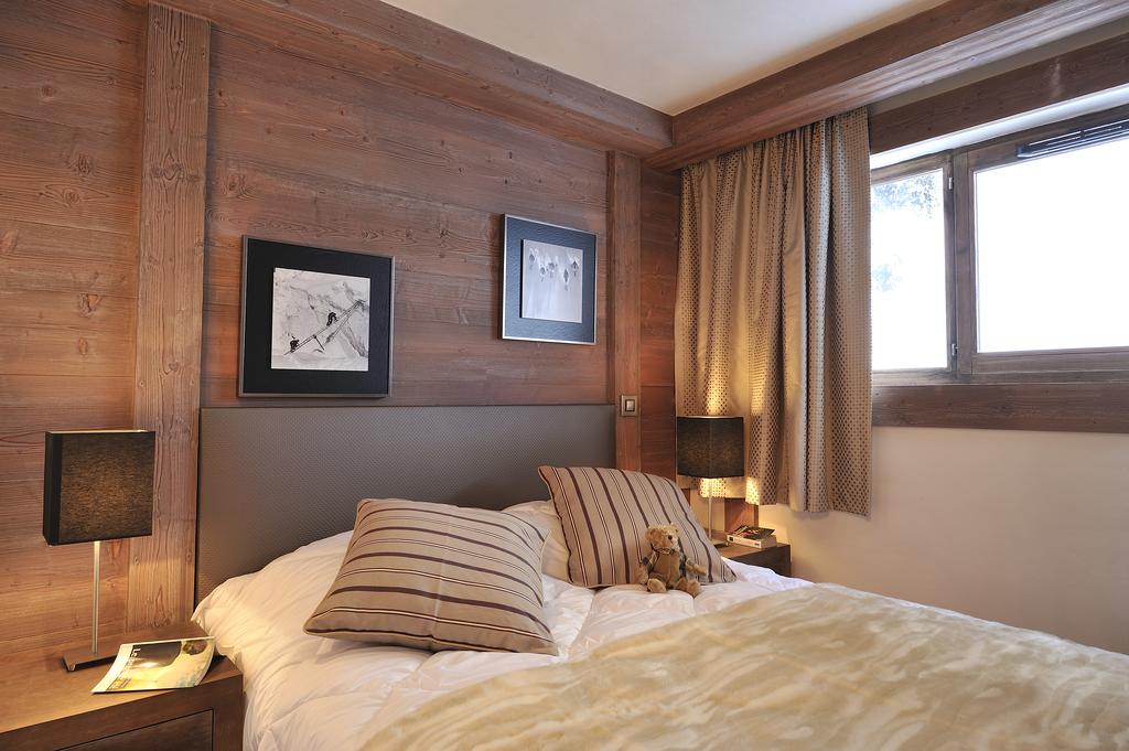 This is an image of one of the bedrooms in one of the apartments at Le Centaure Flaine