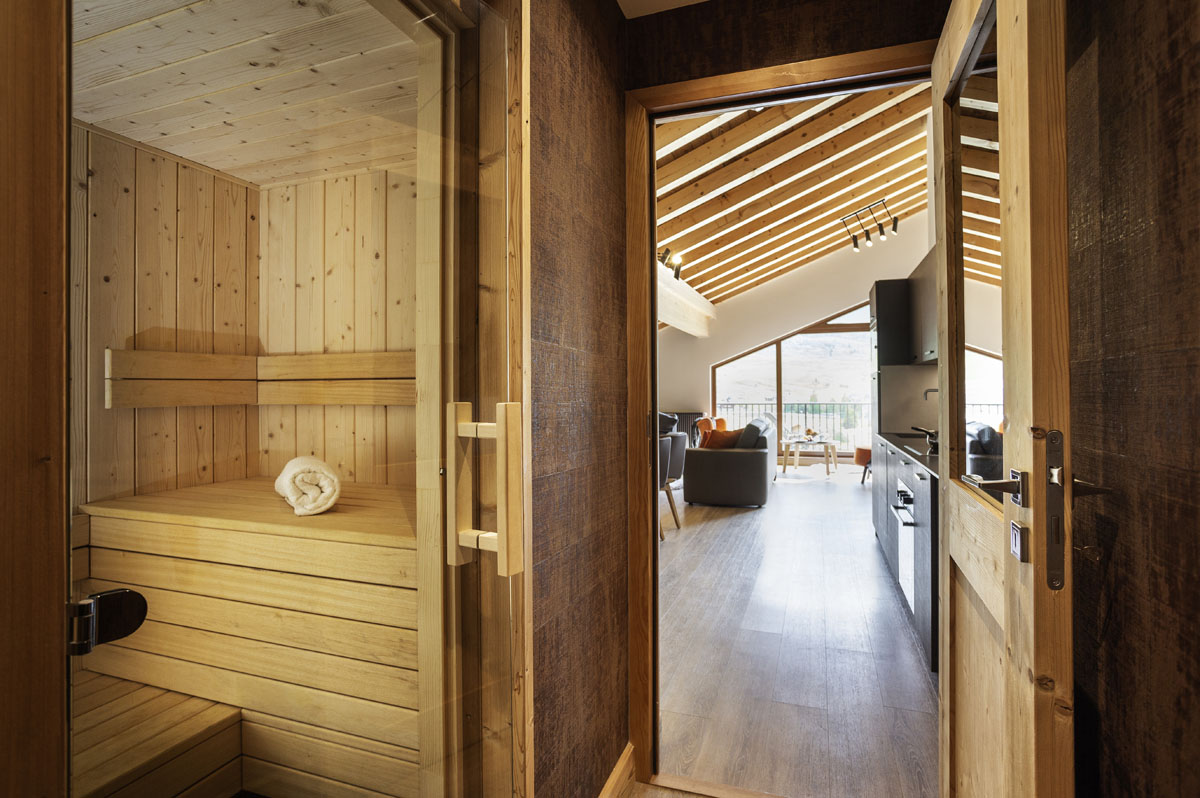A private sauna in one of the apartments