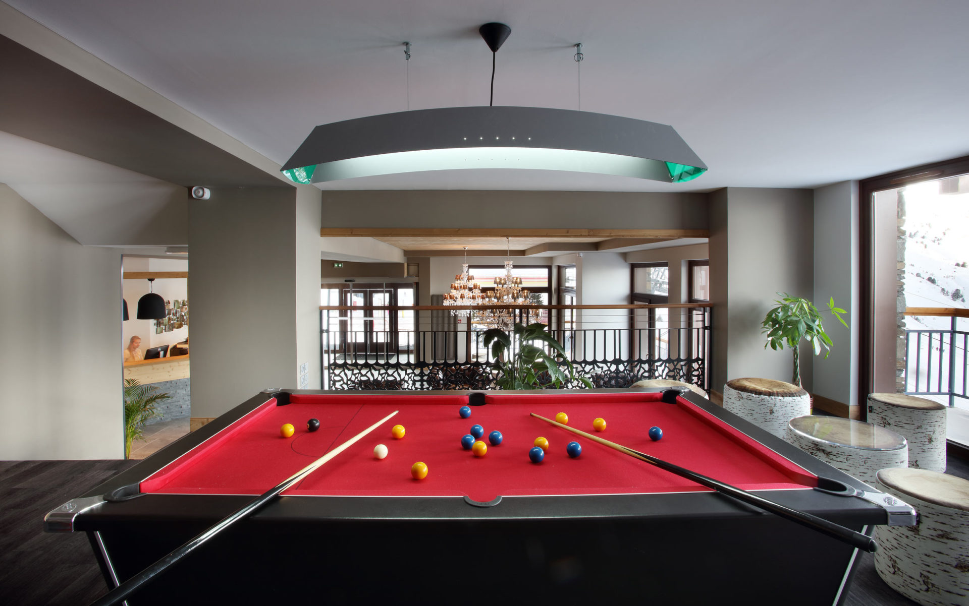 A photo of the pool table in the reception