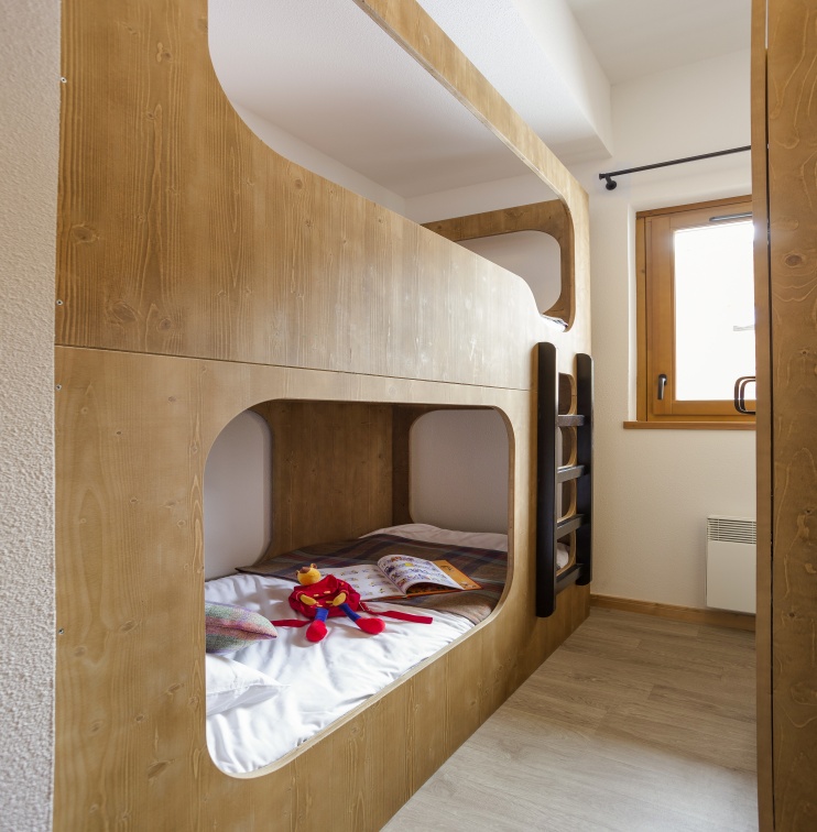 An image of one of the bunk beds in one of the apartments
