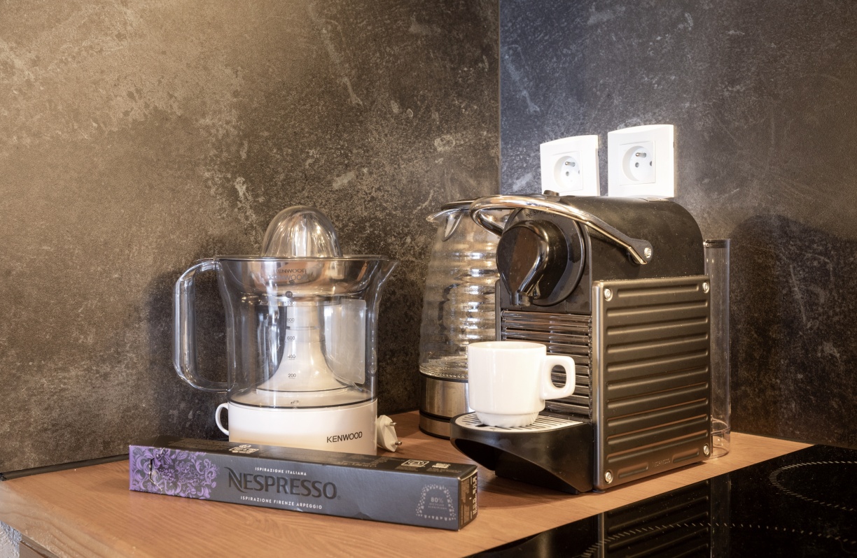 An Nespresso machine in one of the apartments