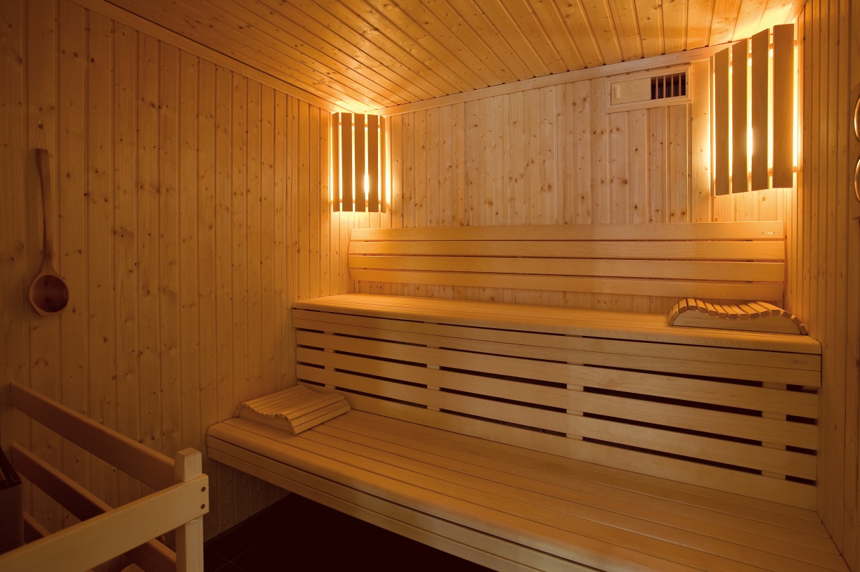 The sauna at Le Hameau des Airelles apartments