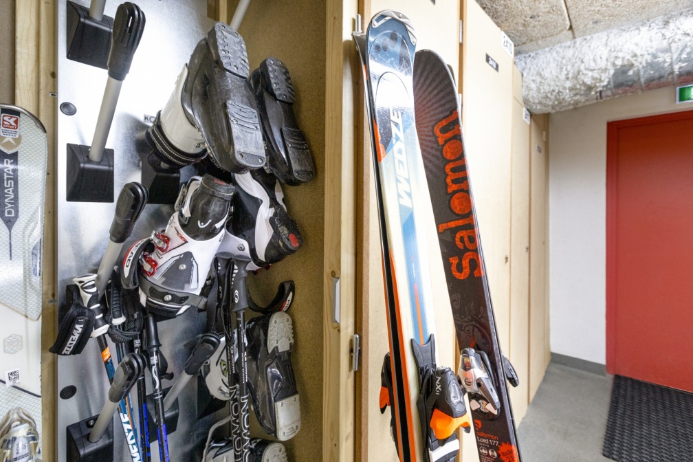 A ski locker at Le Hameau des Airelles apartments