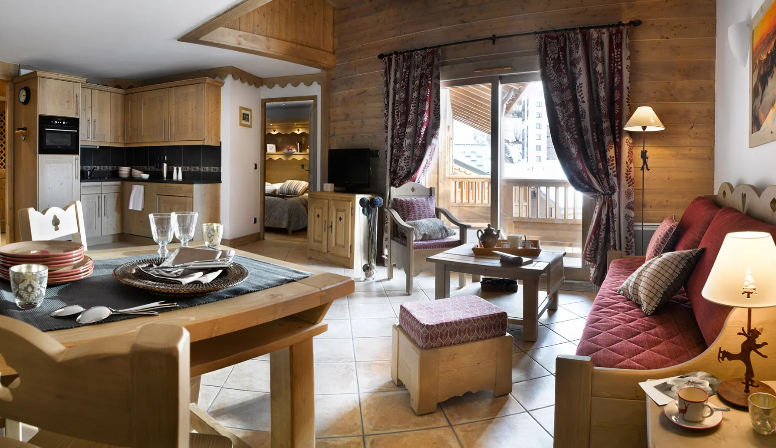 An image of one of the cosy apartments at Les Clarines Les Menuires
