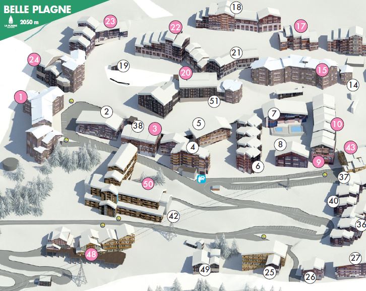 An image of the Belle Plagne Resort Map