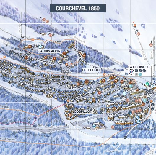 An image of the Courchevel 1850 resort map