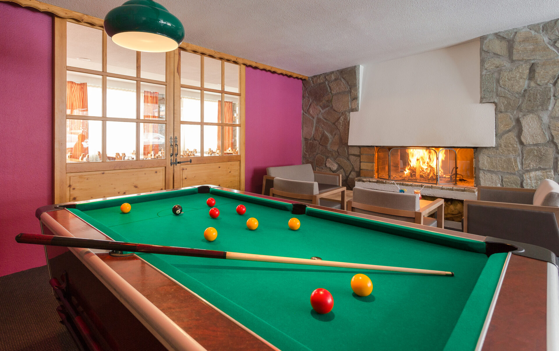 An image of a pool table at the residence