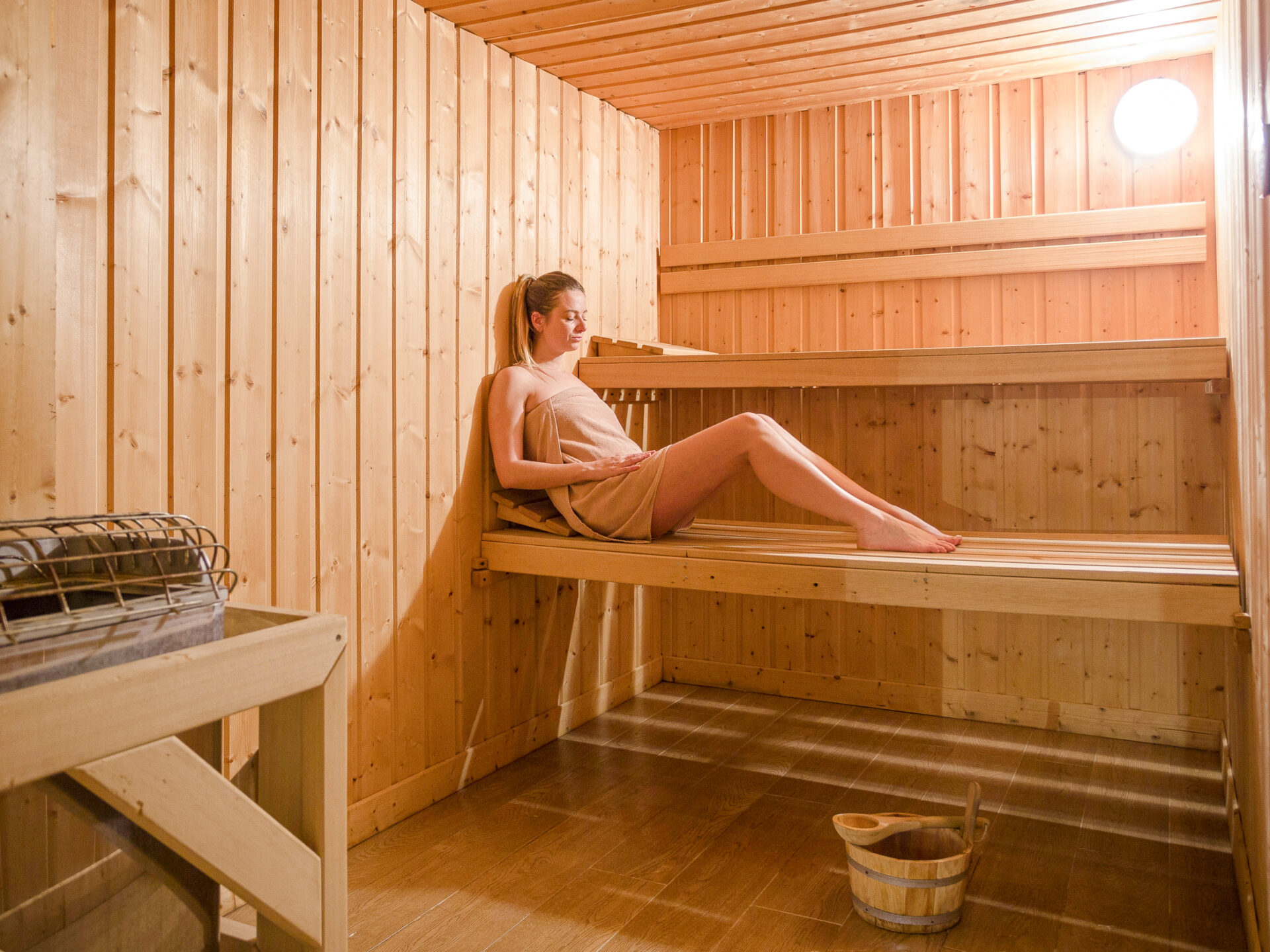 The sauna at Hotel Club MMV Le Panorama