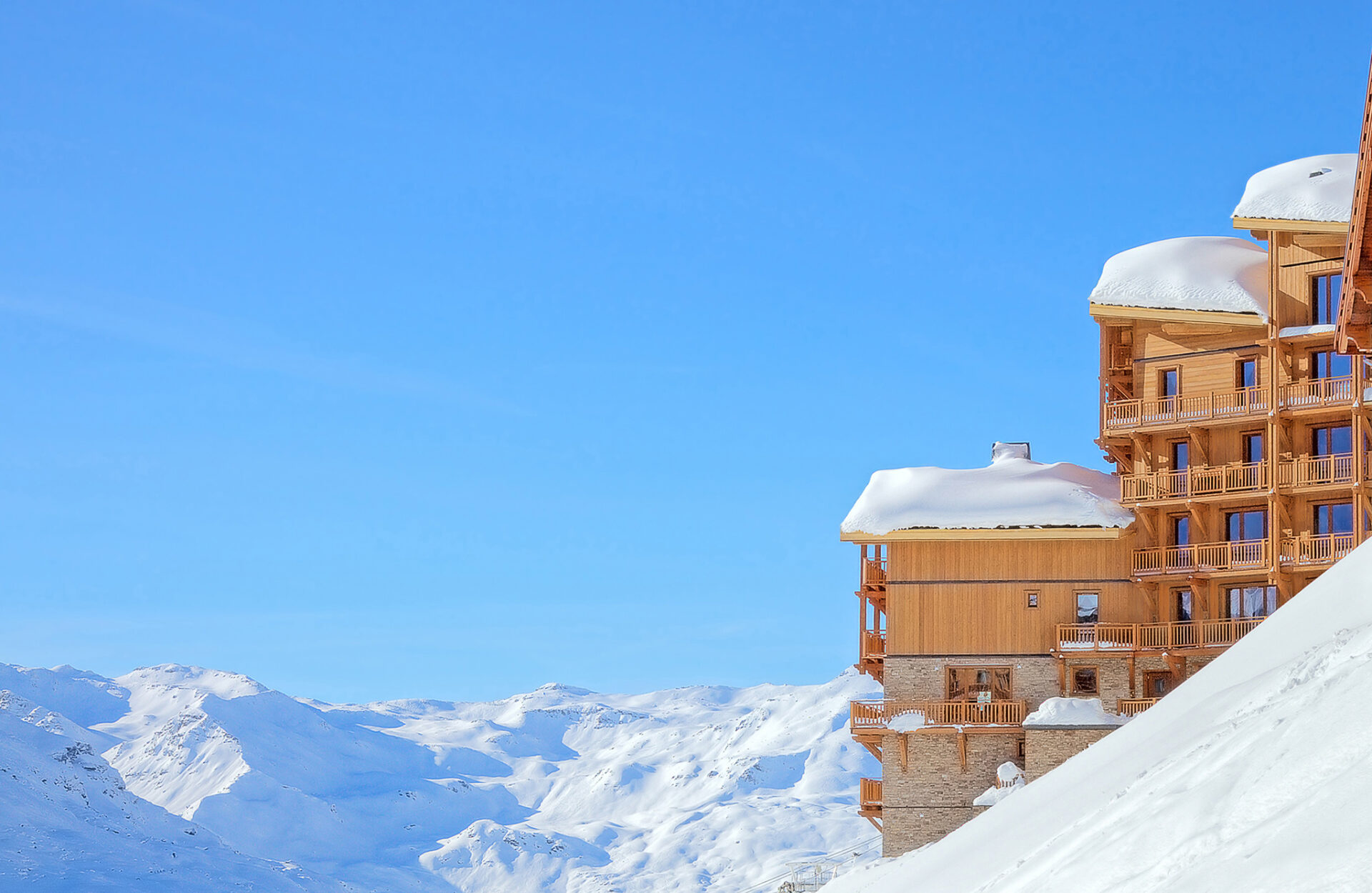 The view of the residence at at Les Balcons Platinum Val Thorens
