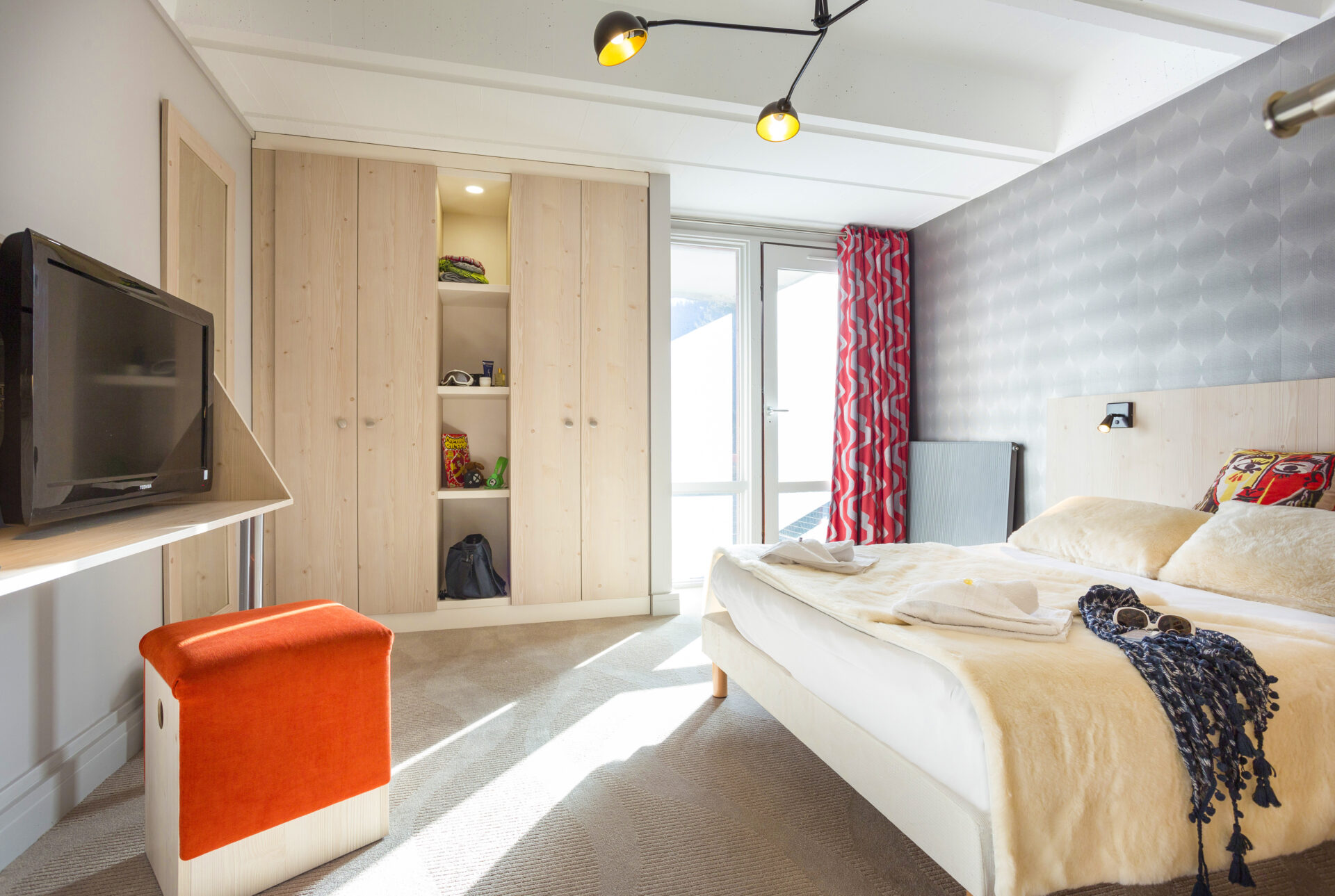 An image of one of the double bedrooms at Hotel Club MMV Le Flaine