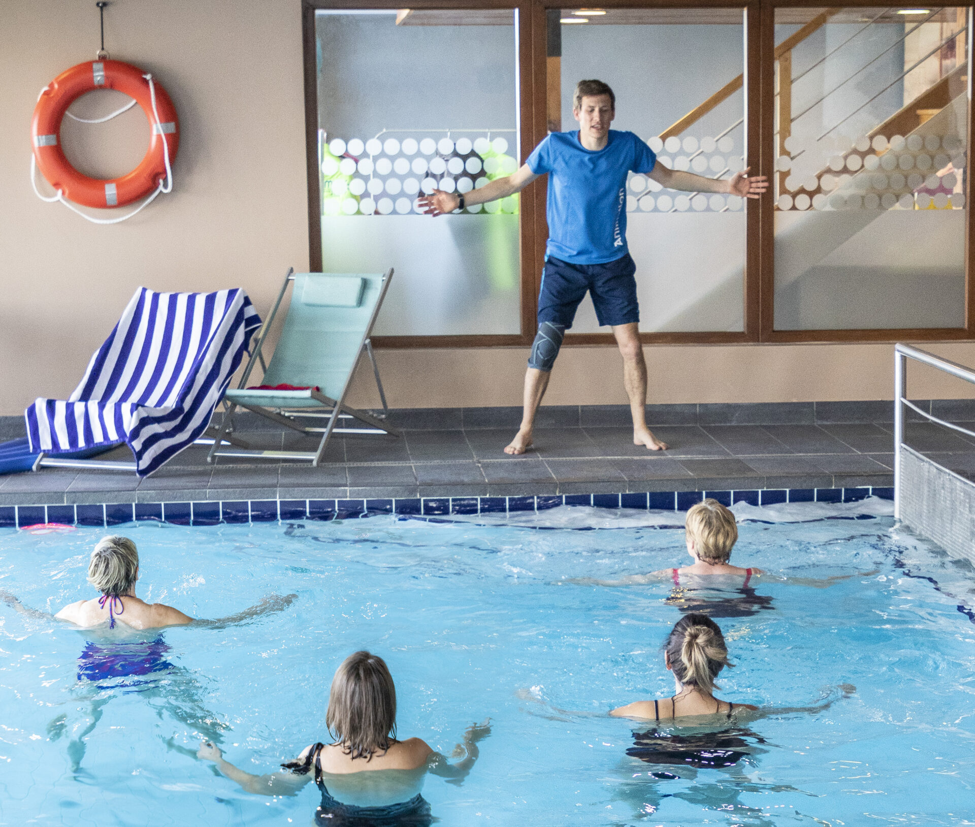 An image of one of the fitness sessions in the pool