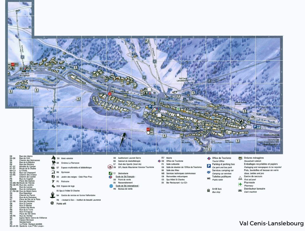 An image of the Val Cenis-Lanslebourg village map