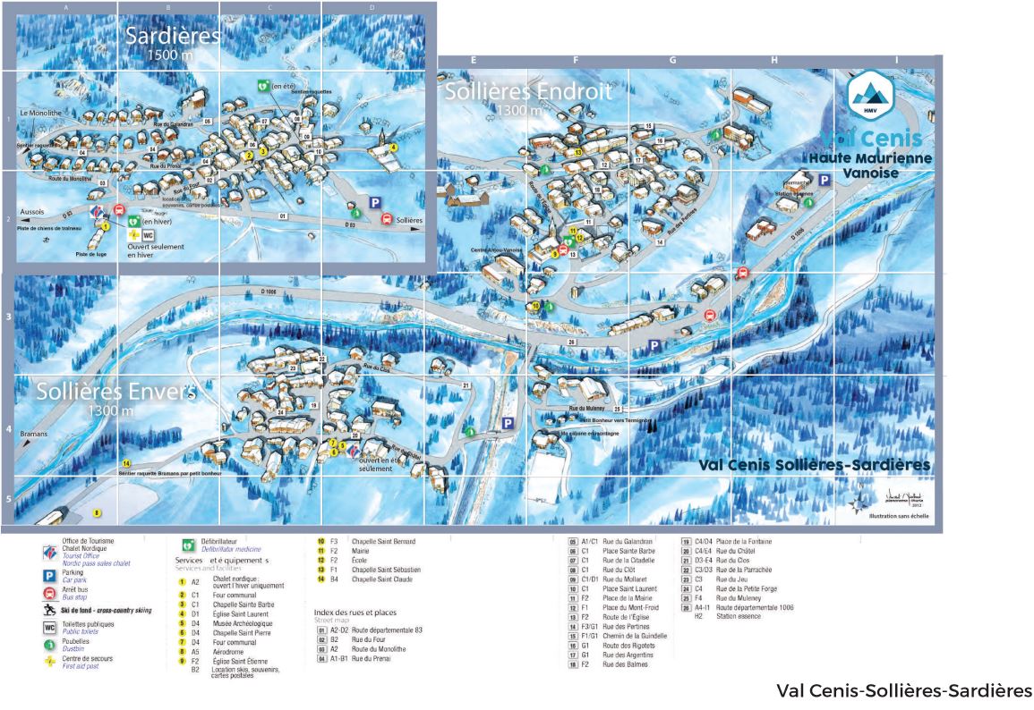 An image of the Val Cenis-Sollieres-Sardieres Village Map