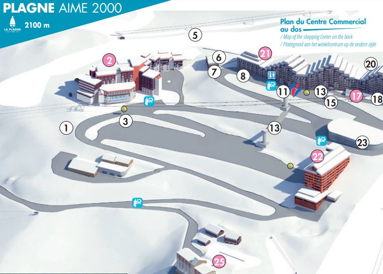 An image of the Aime La Plagne resort map