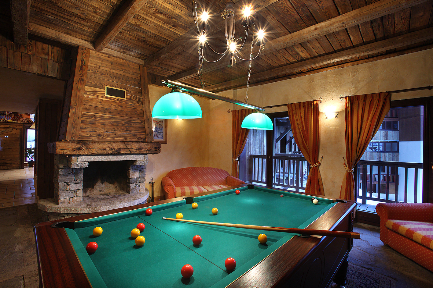 An image of the pool table in the residence