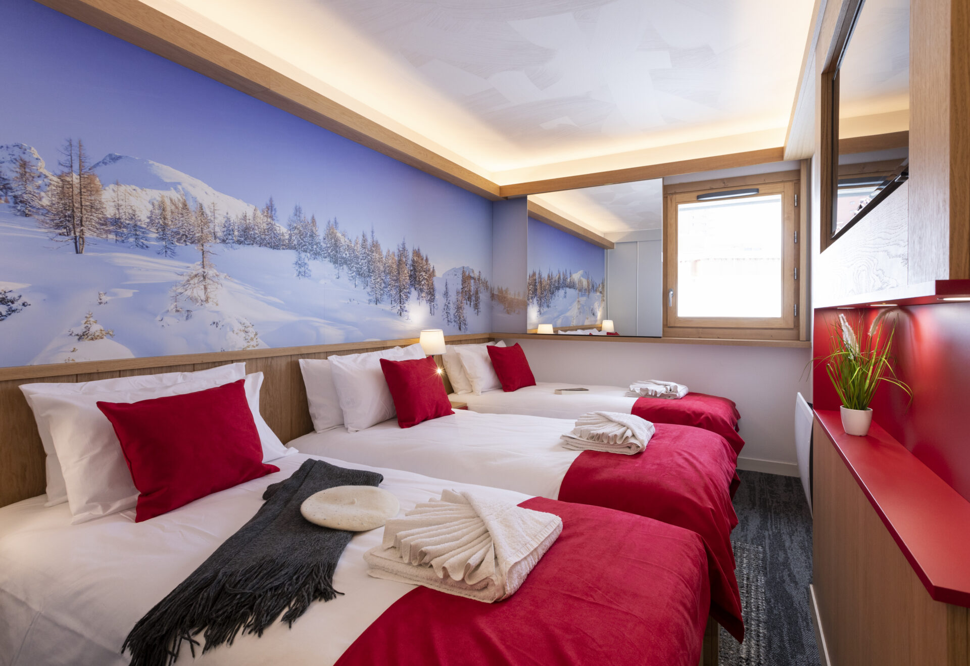 One of the triple rooms at MMV Plagne 2000