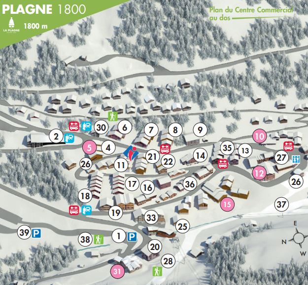 An image of the Plagne 1800 Resort Map