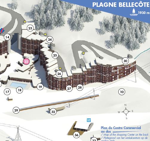 An image of the Plagne Bellecote Resort Map