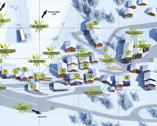 An image of the Plagne Montalbert Resort Map
